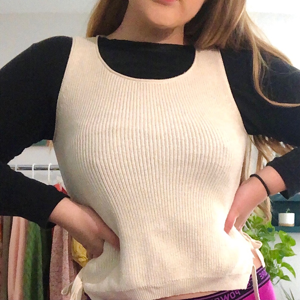 Madewell tie front sweater vest